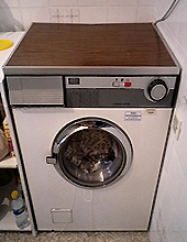 La lavadora da corriente al tocarla